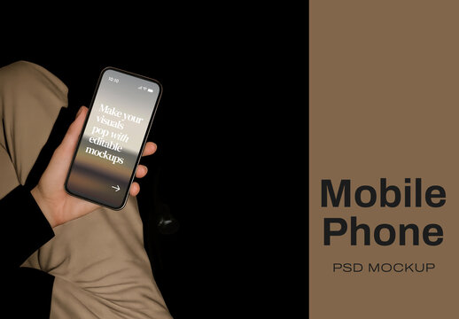 Modern Mobile Phone Mockup Design PSD