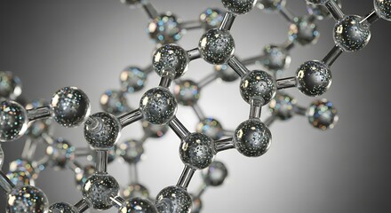 Intricate molecular structure in stunning detail showcasing scientific research, innovation, and technological advancement in a modern, elegant presentation for science enthusiasts