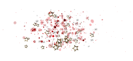 Elegant Christmas and New Year background. Shiny stars and snowflakes on white. Perfect for holiday designs, cards and invitations. Celebrate th