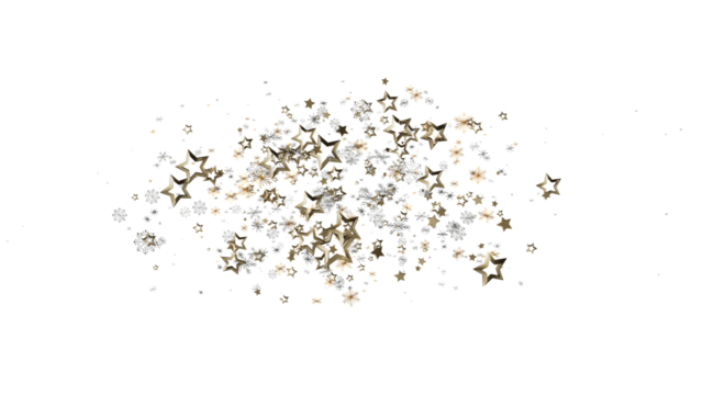 Elegant design with gold and silver stars, perfect for holidays, celebrations, and winter themes.