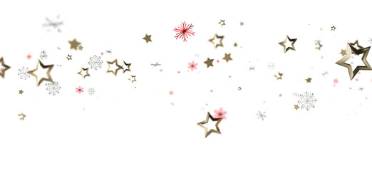 Elegant background with gold stars and snowflakes creating a festive atmosphere perfect for holiday and winter designs. Ideal for Christmas, New