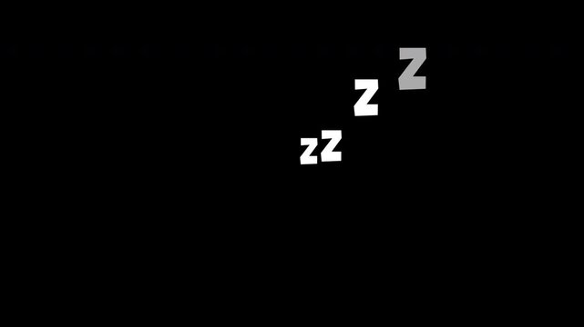 zzz sleep animation on transparent background 4K