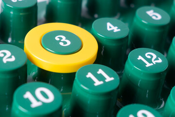 Highlight Number Three with Yellow Circle &ndash; Concept of Important Date, Deadline, Anniversary, planning, schedule, and time management