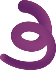 Abstract swirling purple ribbon shape with gradient on white background vector