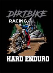 hard enduro dirt bike illustration t-shirt designs