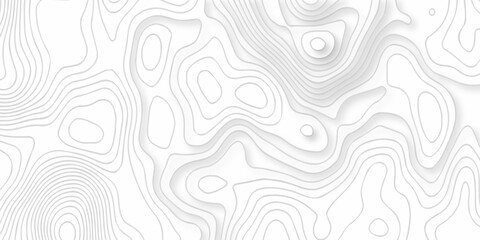 Obraz premium Abstract background with a wave grid map and topography map and seamless pattern with lines White wave paper curved reliefs abstract background, Abstract topographic contours map background. 