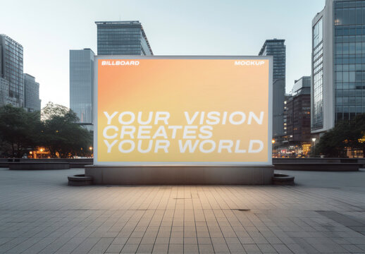 Urban Billboard Mockup With Motivational Message PSD