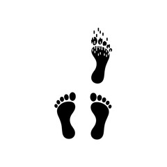 Black and white icon showing a trail of clear footsteps that abruptly stops or becomes blurry. Symbolizes a life journey forcibly interrupted and the sudden, unknown end to a person's path