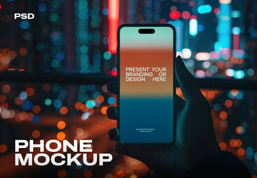 Vibrant Phone Mockup Design PSD
