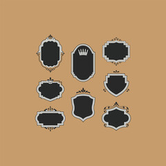 black and white shield set.