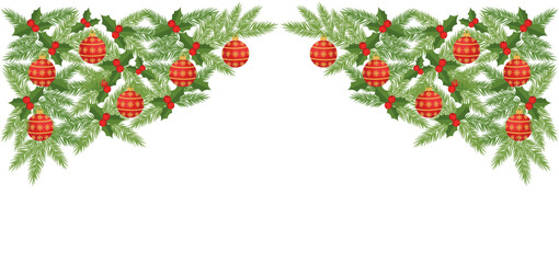 Christmas Corner Border Arch with Copy Space