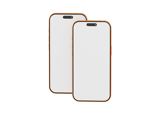 Two blank smartphone screens, perfect for app designs, mockups, and technology concepts. Modern design, ready f