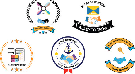Business Growth Badge Logo Vector Set for Branding