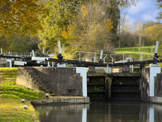 Hatton locks Grand Union Canal Warwickshire England UK