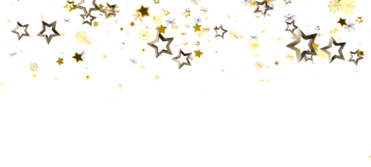 Abstract golden stars and sparkles on a white background. Perfect for holiday season or celebratory projects. Great for backgrounds, graphic des