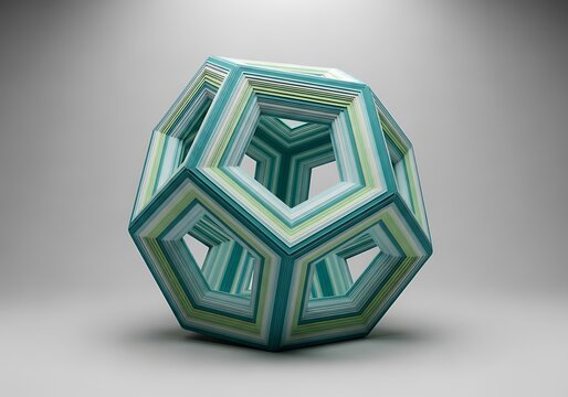 3d render of a geometric shape with a complex structure