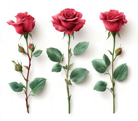 Fototapeta premium rose set on a transparent background 