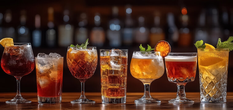 Fancy artisan cocktails and mixed drinks