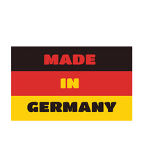 Made In Germany Stamp With Black Red And Yellow Colors On Transparent Background
