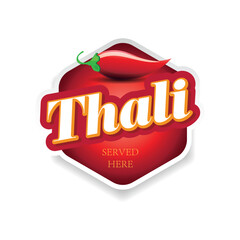 Indian Cuisine Thali sign curry