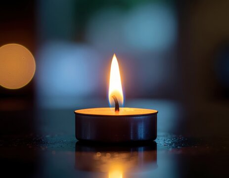 Candle Flame in Darkness