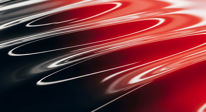 Abstract swirling lines of light in vibrant red and black create a dynamic and energetic background suggesting motion and flow with a futuristic or technological feel