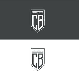 Letter cb logo design. creative minimal monochrome monogram symbol