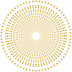 Gold gradient halftone tech dot circle