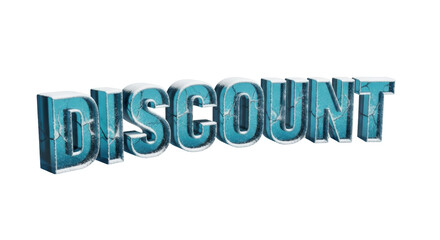 Isolated 3D icy discount text block lettering graphic for online shop and seasonal sale time