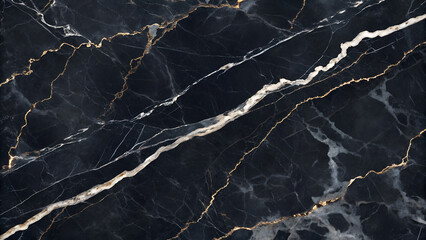 Elegant black marble texture with golden veins creating a luxurious and sophisticated surface for interior design and decorative applications