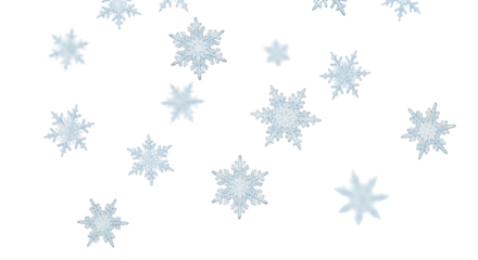 Isolated snowflakes falling for the holidays, season, winter, Christmas, and new year's eve