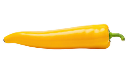 Isolated yellow sweet pepper lying horizontally, ready to be added to healthy recipes