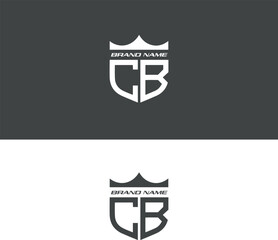 Letter cb logo design. creative minimal monochrome monogram symbol