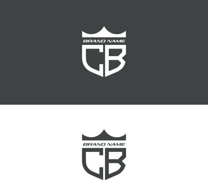 Letter cb logo design. creative minimal monochrome monogram symbol