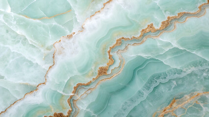 Beautiful light green onyx marble texture with golden veins, a natural and elegant background for...
