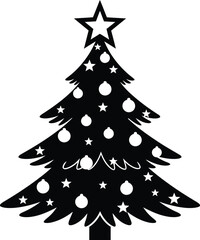 Silhouette of a decorated christmas tree