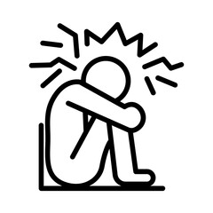 Depression icon vector image. Can be used for Psychology.