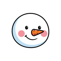 Cute snowman face with carrot nose