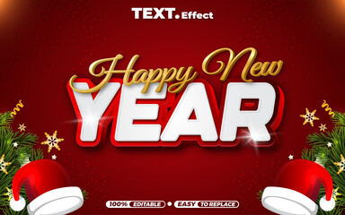 Happy New Year 3D editable text effect