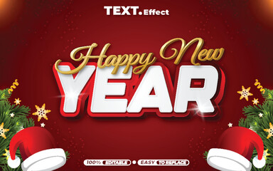 Happy New Year 3D editable text effect