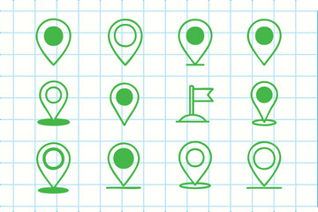 Location pin icon set