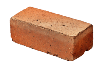 Close Up of Orange Brick on Transparent Background