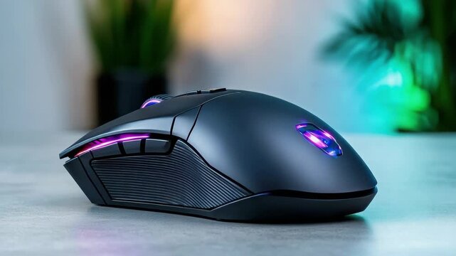 Ergonomic gaming mouse rgb lighting textured grip wireless mouse computer accessory ergonomic mouse