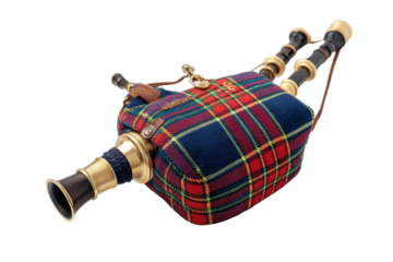 Scottish Bagpipes Instrument with Tartan Cover for Traditional Performance