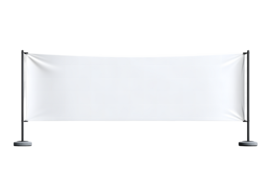 Blank White Advertising Banner Billboard Mockup on a Stand for Marketing and Promotion Isolated