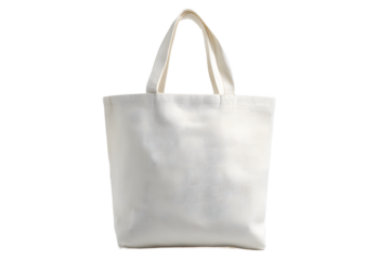 Elegant White Canvas Tote Bag Simple Style on Black Backdrop Eco Friendly Reusable Grocery Shopping Bag