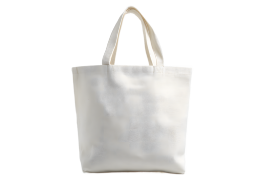 Elegant White Canvas Tote Bag Simple Style on Black Backdrop Eco Friendly Reusable Grocery Shopping Bag