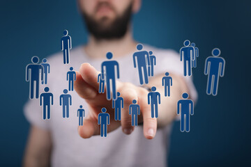 Abstract conceptual image depicting the idea of social networking, global communication and people interacting