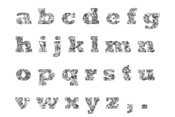 文字 3 アルファベット 小文字 石のテクスチャー