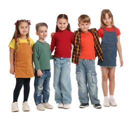 Obraz premium Group of cute kids on white background
